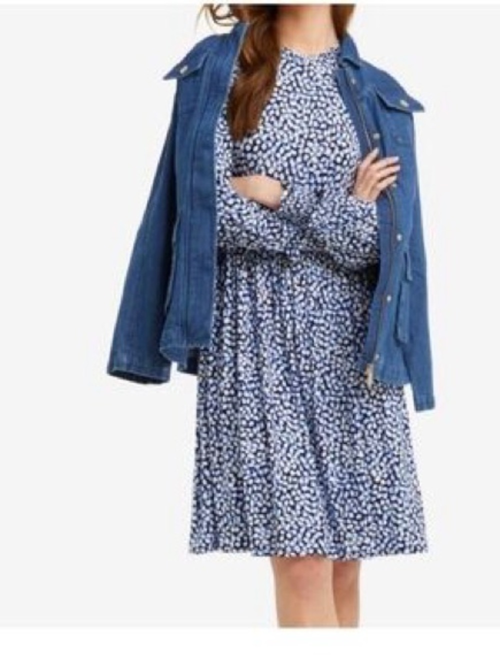 Draper James Kitty Dress - Blue and White Dot Print Dress
